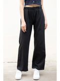 Znbbw Solid Loose Straight Pants Women Autumn Cotton Elastic High Waist Wide Leg Pants Woman Vintage Harajuku Beige Trousers