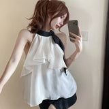 Znbbw Women Chiffon Blouses Shirt Women Tops Sexy Blouses Beach Holiday Sleeveless Shirt Blouse