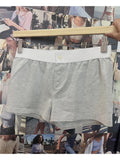 Znbbw Thick Ribbed Cotton Shorts Women Casual Contrast Patchwork High Waist Sweatshorts Summer Y2k Streetwear Slim Short Pants