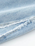 Znbbw TRAF Women's Front Slit Blue Denim Skirt Pockets High Waist Slim Zipper Fly Midi Skirts 2023 Spring Female Streetwear
