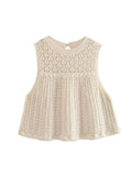 Znbbw TRAF Y2K Hollow Out Knitted Women Summer 2 Piece Sets 2023 Thin Sleeveless Crop Top Female Ruffles Mini Skirt Suits