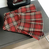 Znbbw Retro High Waist Mini Skirt Women Korean Elegant Plaid Pleated Skirt Y2K Casual Female Summer All Match Jk Skirts New