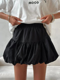Znbbw White Ruffles High Waist Mini Skirt Women 2024 Casual Pleated Fluffy A-line Skirts Summer Fashion Lady Party Streetwear