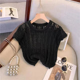 Znbbw Women Hollow Out Sexy Camis Korean Fashion Design Knitted Sleeveless Tops Casual Female All Match Tanks Summer New
