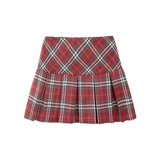 Znbbw Retro High Waist Mini Skirt Women Korean Elegant Plaid Pleated Skirt Y2K Casual Female Summer All Match Jk Skirts New