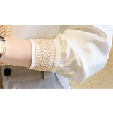 Znbbw Women Long Sleeve White Blouse Shirt Tops Women V-Neck Chiffon Blouse Women Blusas Mujer De Moda 2023 Blouses Femme E685