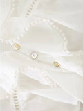 Znbbw TRAF 2023 Women Sexy Front Ruffles Cropped Shirt High waist Short Blouse Short sleeve French White Tops