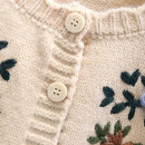 Znbbw Chic Cardigan Knit Coats Single Breasted Flower Embroidery Pockets Sweaters All Match Vintage Autumn Loose Women Clothing