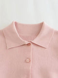 Znbbw Women 2023 Short Skirt Hem Flip Design Slim Knitted Cardigan Female Outerwear Chic Tops