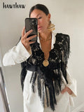 Znbbw Women Sexy Lace See Through V Neck Party Club Black T Shirt Tops 2023 Summer Clothes Wholesale Items For Business 0410