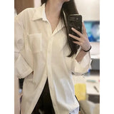 Znbbw Linen Sun Protection Shirts Women Summer Loose Thin Long Sleeve Lapel Tops Korean Streetwear All-Match Buttons Blouse