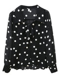 Znbbw Spring Sweet Polka Dot Blouse Western Style Puff Sleeve Age Reduction All-match Chiffon Shirt Tops Female D0353