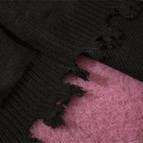 Znbbw Jacquard Y2k Clothes Punk Gothic Long Sleeve Casual Loose Women Pullovers Harajuku Vintage Streetwear Knitted Sweaters