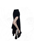 Znbbw High Waist Slim Wrap Hip Black Big Split Fishtail Skirt Women Elegant Fashion Irregular Mid-length Dress Korean Style 2024