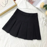 Znbbw White Women Pleated Skirts Fashion High Waist Zipper Dancing Mini Skirts Elegant Student All Match A Line Skirt Summer New