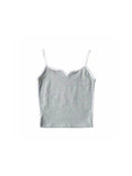 Znbbw crop top summer sexy tops women 2023 spaghetti strap top casual v neck camis knit sleeveless cami top army green cami gray
