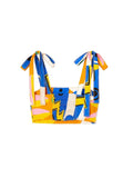 Znbbw TRAF Print Crop Top Women Straps Bustier Tank Top Female Summer Backless Tops for Women Streetwear Casual Corset Top