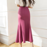 Znbbw Summer Autumn New High Waist Midi Skirts For Women Office Lady Elegant Mermaid Skirts Simple Casual Long Skirt Faldas Mujer