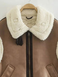 Znbbw TRAF 2023 Winter Women Thick Warm Fleece Faux Leather Jacket Sleeveless Waistcoat Coat Ladies Biker Vest Outwear Tops