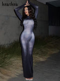 Znbbw Women Long Sleeve Party Club Bodycon Streetwear Fall Long Dress 2023 Autumn Clothes Wholesale Items For Business