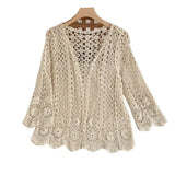 Znbbw and Autumn Women's Net Yarn Korean Temperament Casual New Cardigan Long Sleeve Lace Short Western Style All-match Top