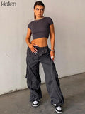 Znbbw Fashion Casual Trousers High Waist Stretch Straight Cargo Pants Women Streetwear Solid Sports Style Overalls Pants