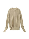 Znbbw TRAF 2023 Women Summer Vintage Solid Pullover Knitted Sweater Slim O-Neck Long Sleeve Female Casual Chic Tops