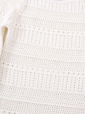 Znbbw TRAF Spring Hollow Out Knitted Women Sweater Dress Long Flare Sleeve Slim Crew Neck Female Mini Dresses