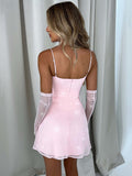 Znbbw Sparkle Sexy Mini Dress Women New Spaghetti Strap With Sleeve Backless Sleeveless Glitter Club Party Sexy Dress Vestido