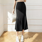 Znbbw Summer Autumn New High Waist Midi Skirts For Women Office Lady Elegant Mermaid Skirts Simple Casual Long Skirt Faldas Mujer