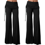 Znbbw Women Long Flare Pants Autumn Fashion Casual Wide Leg Solid Color Loose Trousers Female Comfortable Dance Yoga Trousers