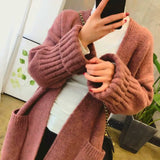 Znbbw Cardigan Female 2024 Korean Spring and Autumn New Sweater Coat Women Loose Medium Length Versatile Knitted Cardigan