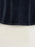 Znbbw TRAF Irregular Chest Denim Tops Women Casual Solid Backless Off Shoulde Corset Wrap 2023 Summer Sexy Slim Tops