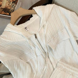 znbbw Women Summer Casual Solid Sports Sets Short Sleeve Hooded Pocket Tops+Loose Shorts White Simple Gym 2 Piece Suits Sportswear