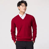 Znbbw Men Cashmere Sweater 2023 Autumn Winter Casual Solid Color Long Sleeve Knitted Pullovers Top Male Soft Warm O-Neck Jersey Jumper