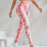 Znbbw High Waist Peach Hip Lift Yoga Pants Women Tie Dye Sports Leggings Sexy Polyester Stretch Fitness Jogging Pants