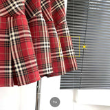 Znbbw Retro High Waist Mini Skirt Women Korean Elegant Plaid Pleated Skirt Y2K Casual Female Summer All Match Jk Skirts New