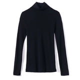 Znbbw Solid Mesh T-Shirts Tees Female Full Sleeve Turtleneck Slim Tshirt Base Simple Tops For Women Spring Fall