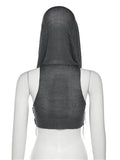 znbbw Summer Sexy Sheer Tees White Mesh Top Knitted For Women 2023 Black Sleeveless T shirt Reticular Crop Tops club Y2k Women