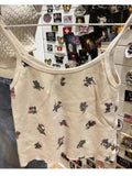 Znbbw Print Vest Pants Sets Summer Cute Sleeveless Camis Tops+ Button Straight Pants Two Piece Set Vintage Sweet Women Outfit
