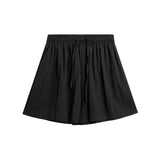 Znbbw Summer Folds Ice Silk Shorts Women Korean Streetwear Loose Wide Leg Pants Fashion Casual Female High Waist Shorts New