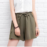 Znbbw Women Cotton Linen Shorts Summer Korean Casual Streetwear Loose Sport Shorts All Match High Waist Female Wide Leg Pants