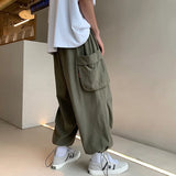 Znbbw Men Casual Pants Women Fashion Pocket Cargo Trousers Streetwear Loose Hip Hop Wide Leg Overalls Mens Functional Trousers M-2XL