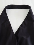 Znbbw TRAF 2023 Women's Poplin Wrap Top Woman High Street Crossover Halter Neck Belt Female Chic Top