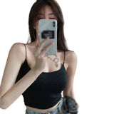 Znbbw Women's Camisole Slim Fit Sleeveless Tank Top Lightweight Crop Top Spagetti Strap  Casual Base Shirt