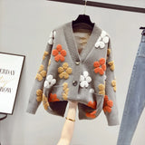 Znbbw spring and autumn fashion new women's knitted long-sleeved v-neck sweater cardigan jacket women loose western style