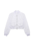 Znbbw TRAF Summer Women Suits 2023 Long Sleeve Zipper Loose Bomber Jacket Crop Top Female Cargo Mini Skirt 2 Piece Sets Y2K