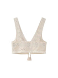 Znbbw Y2K Embroidery Women Waistcoats Summer Lightweight V Neck Sleeveless Tassels Hem Slim Vest Female Crop Top