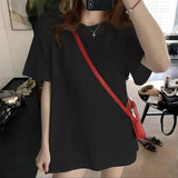 Znbbw 100% Cotton Women Korean T Shirt Fashion Casual Female Loose Summer Tops Preppy Style All Match Student Solid Color Tees