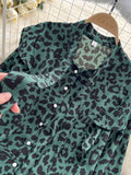 Znbbw WomenEuropean American Retro Leopard Print Blouse Female Loose Thin Lantern Sleeve Blusa All-match Chiffon Shirt KK1761